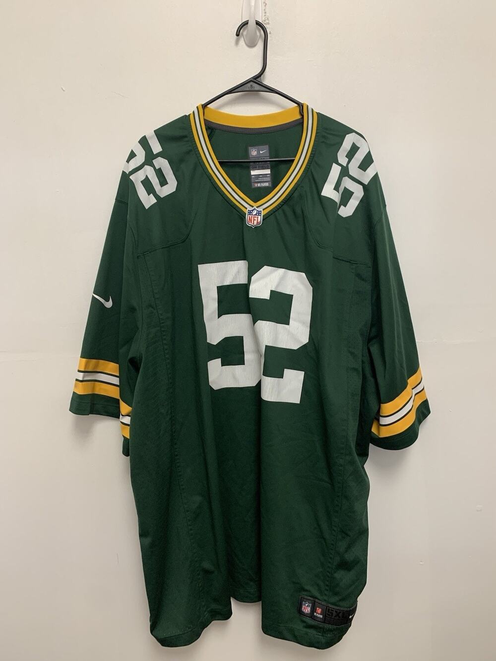 Nike On Field Green Bay Packers NFL Rashan Gary Football Jersey 5XL Green